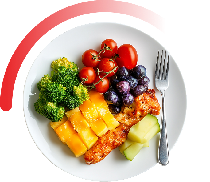 Healthy Mediterranean food plate