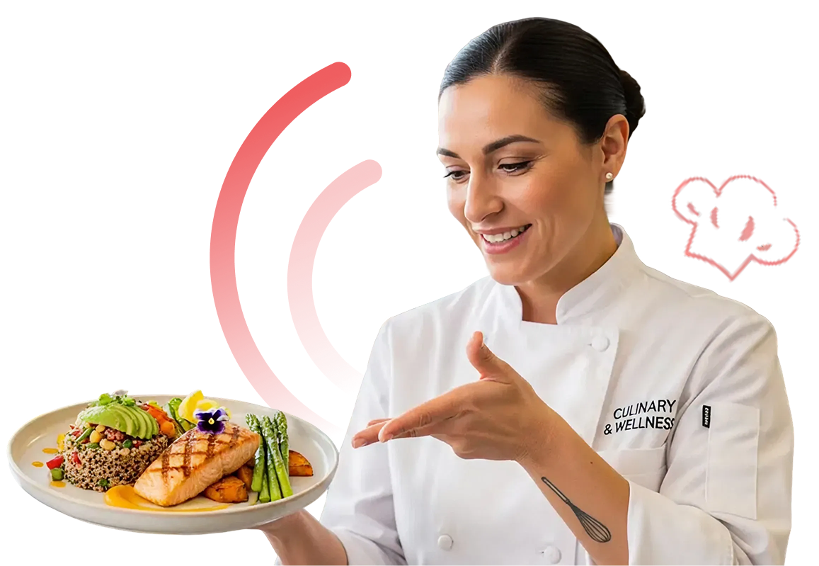 Chef with Mediterranean dish